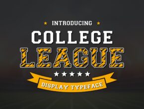 free Download Display Font - College League Font