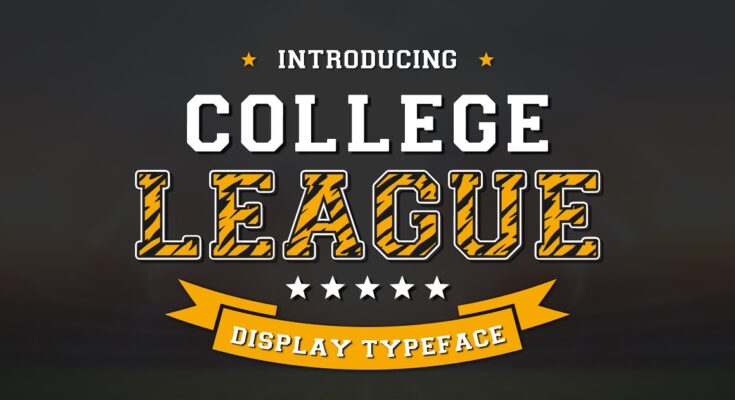 free Download Display Font - College League Font