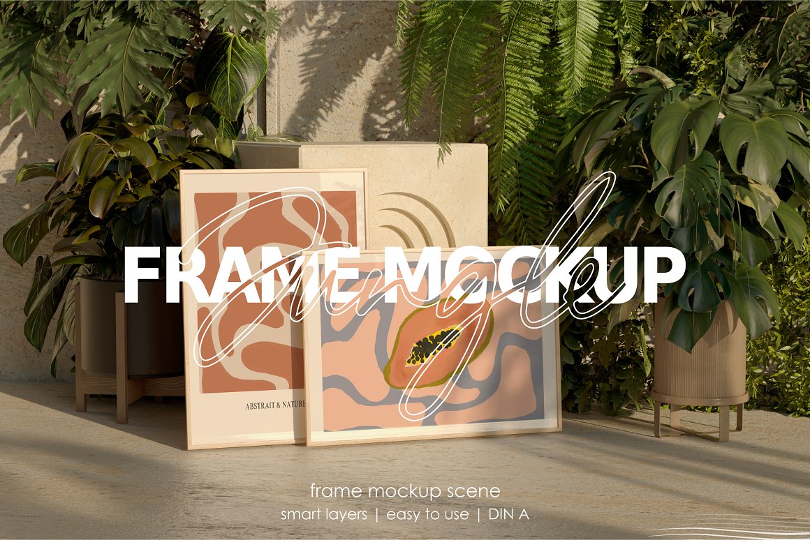 JUNGLE Natural Frame mockup set