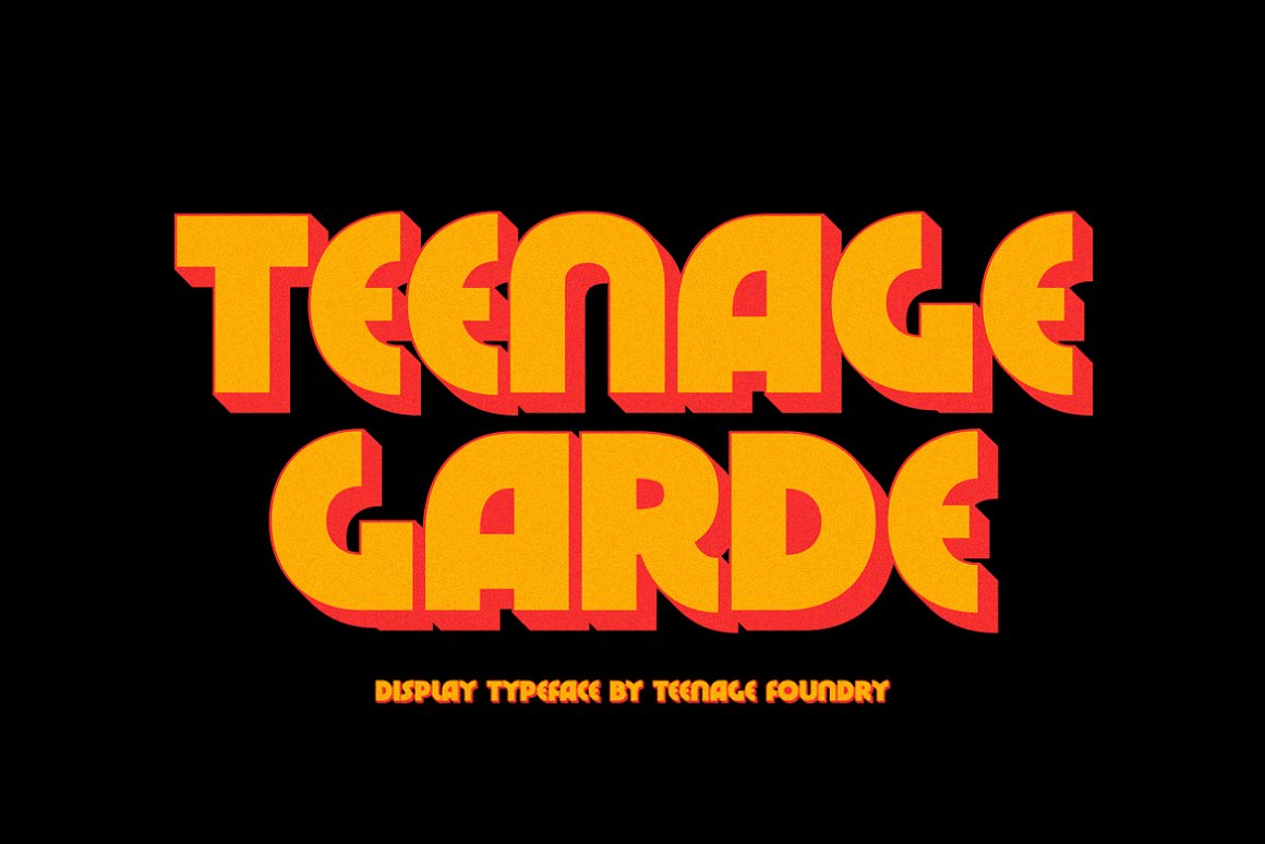 Display typeface Teenage Garde Font