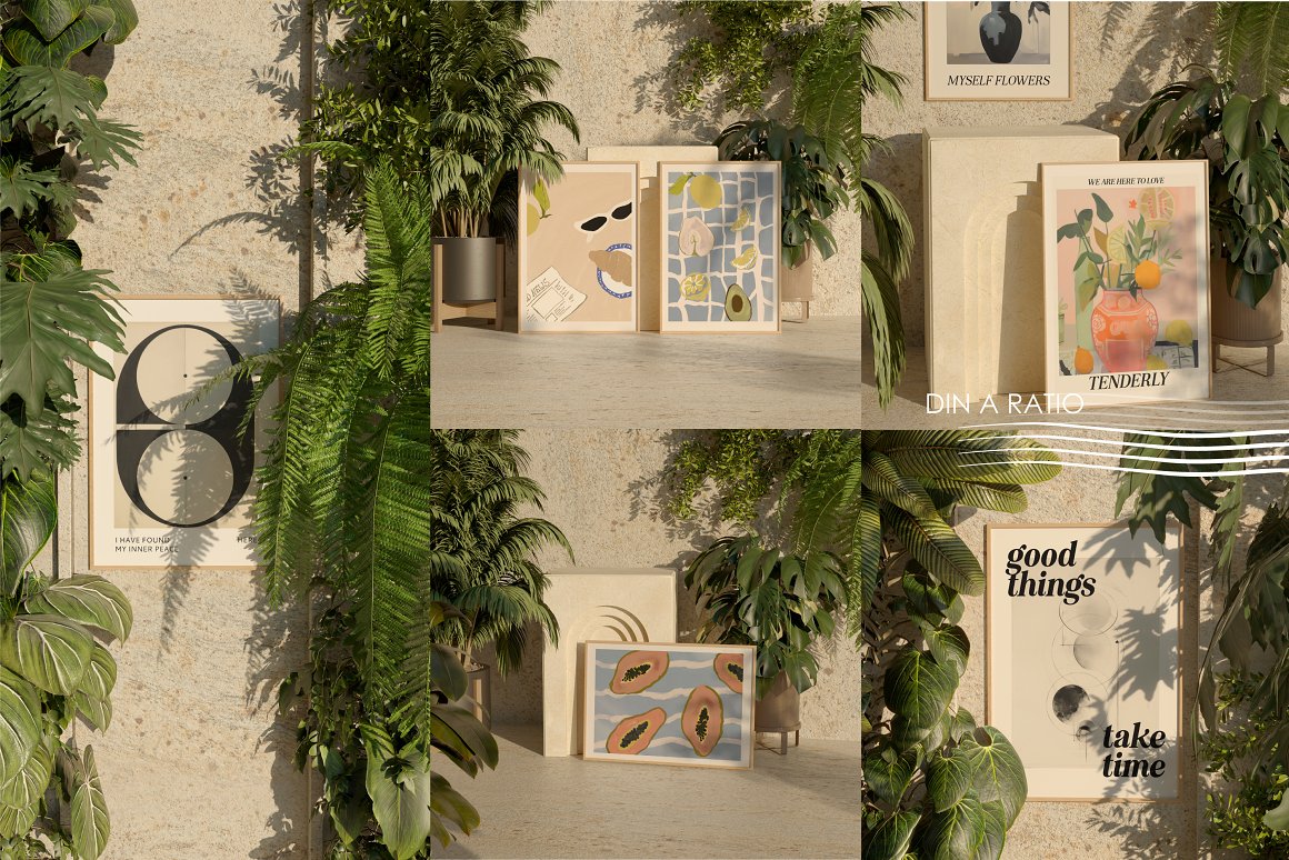 JUNGLE Natural Frame mockup set 2