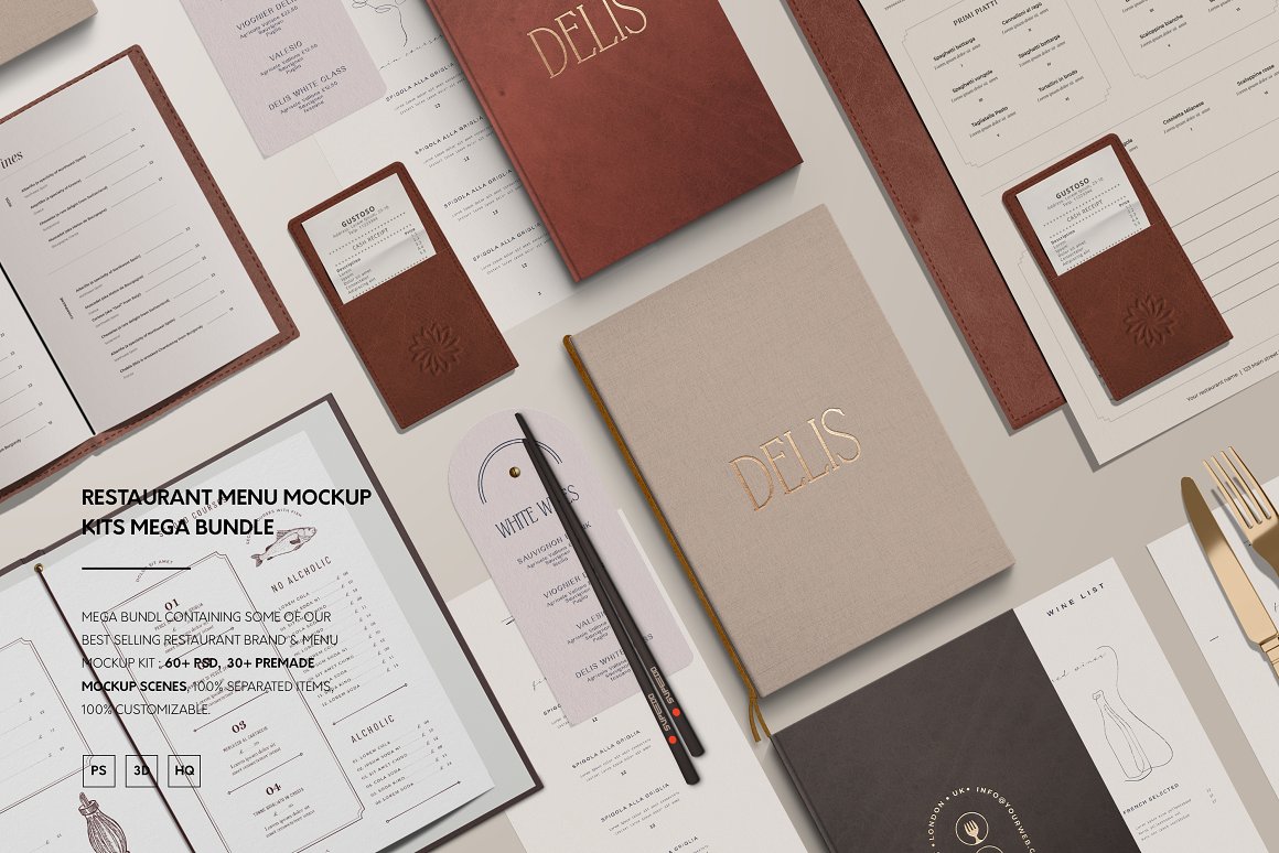 Restaurant Menu Mockup Bundle – Showcase Your Designs