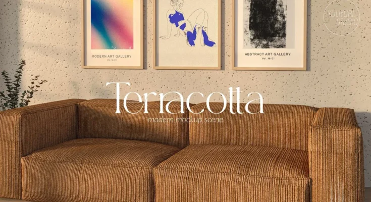 Terracotta Interior Mockup Frame