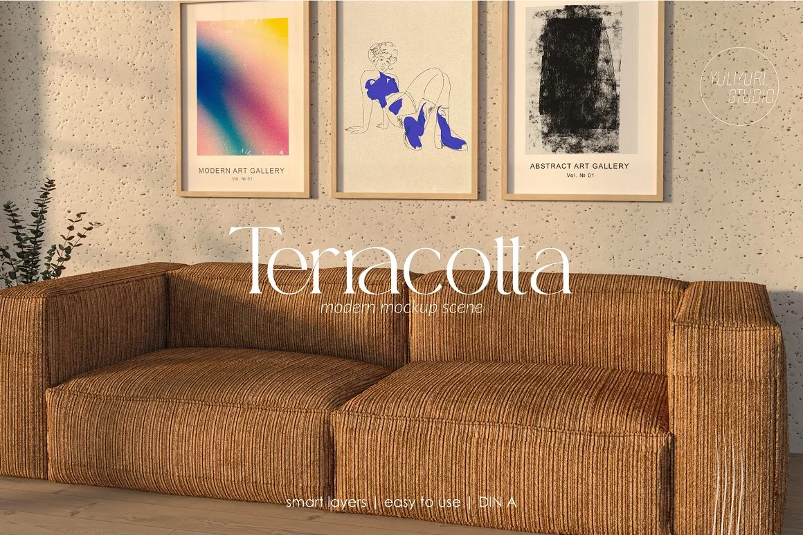 Terracotta Interior Mockup Frame