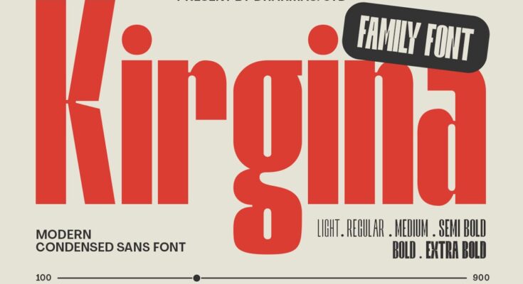 The Free Kirgina - Condensed Font Family Download