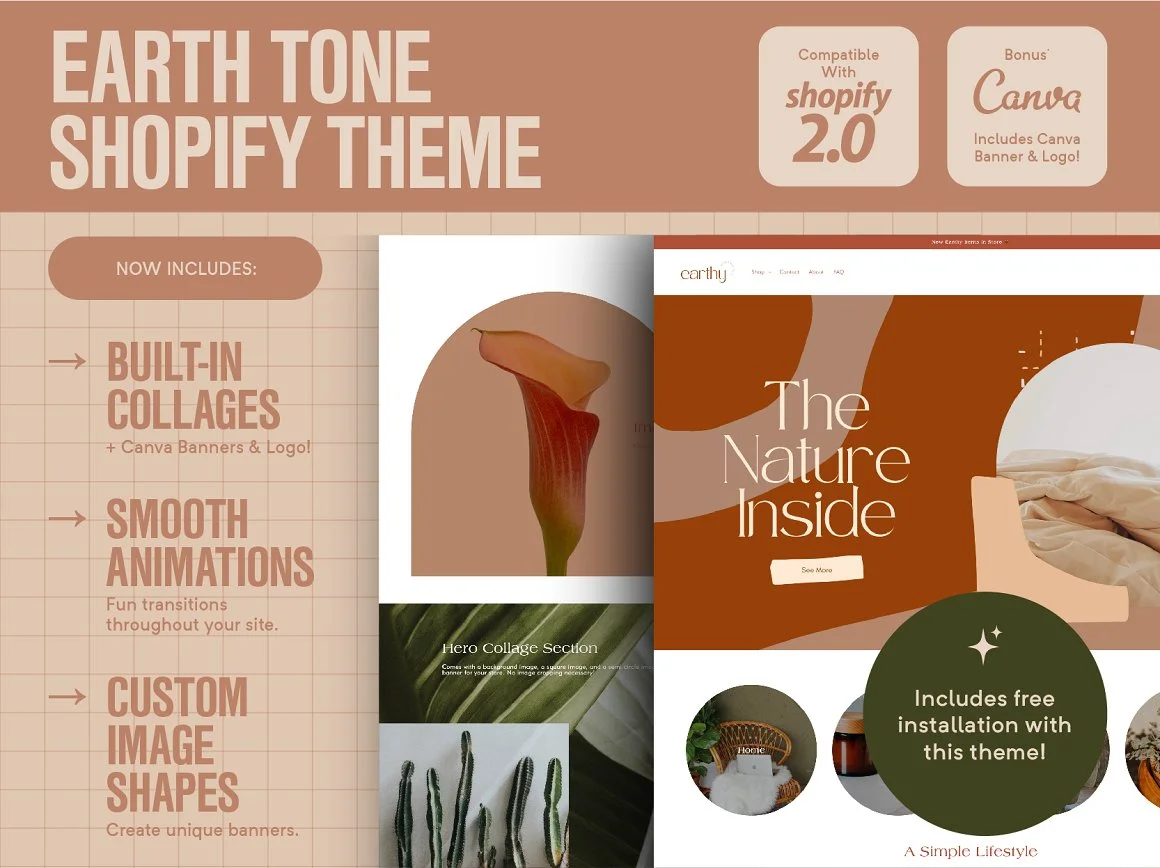 Earthy Neutral Boho Shopify Theme