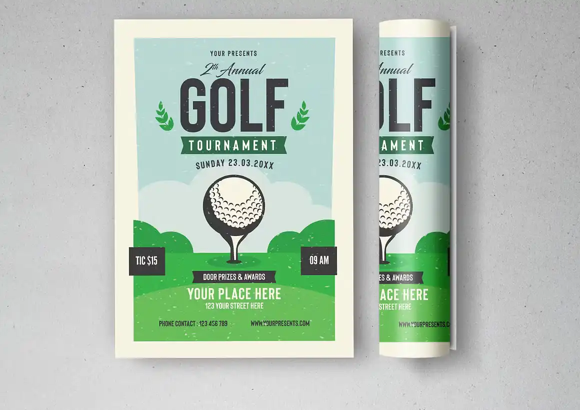 Golf tournament flyer template