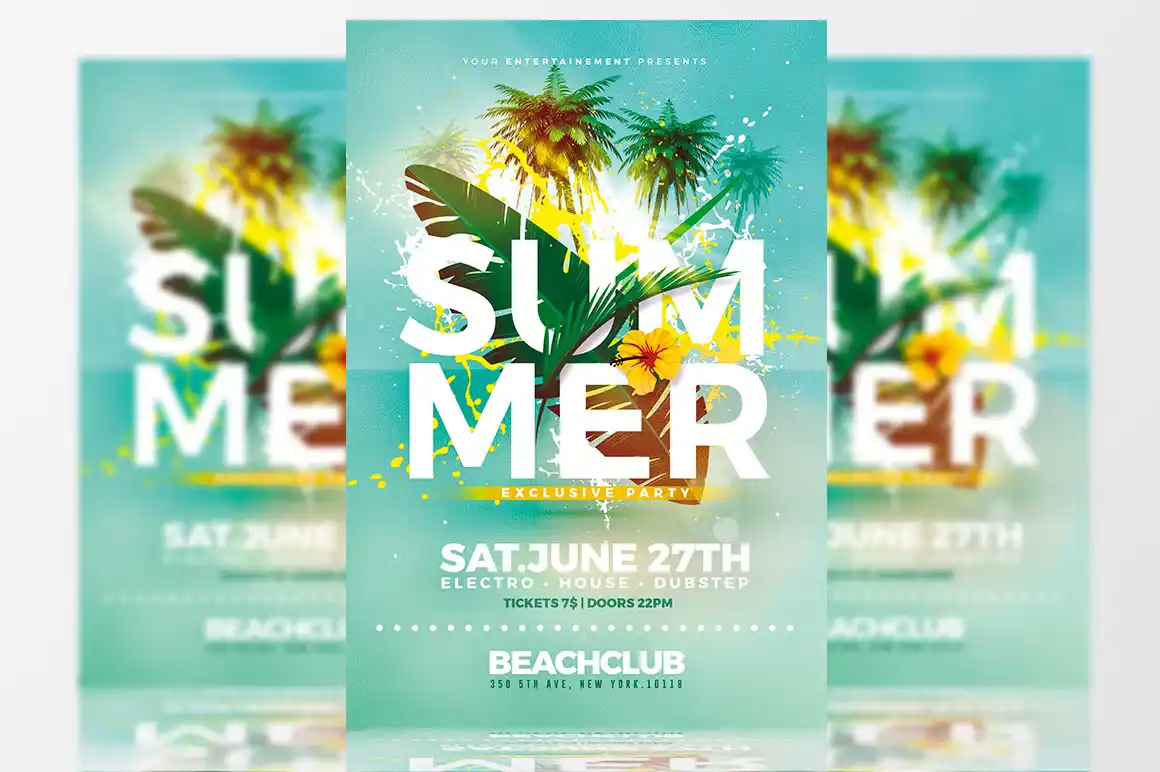 Summer beach party flyer