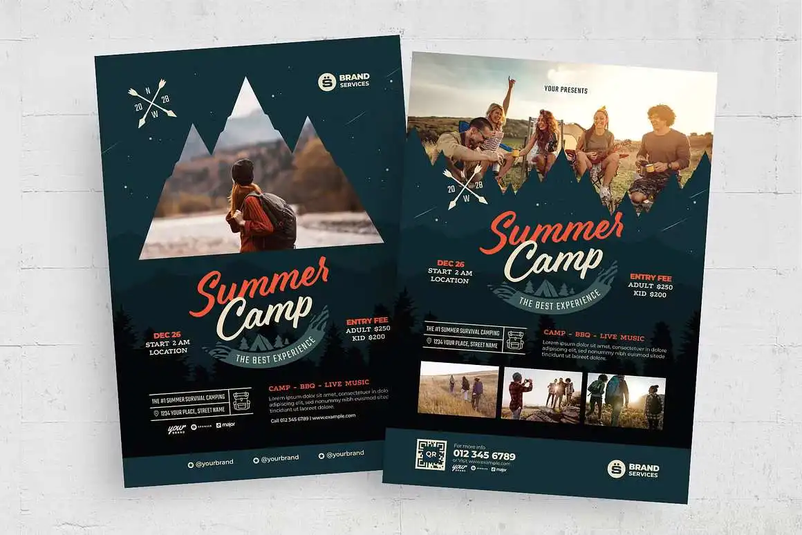 Summer camp flyer template