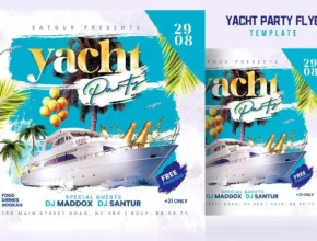 Yacht party flyer template