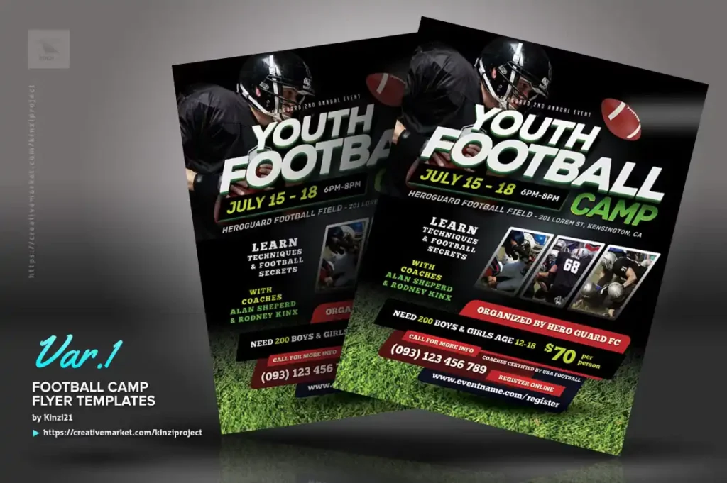 Youth football camp flyer 2