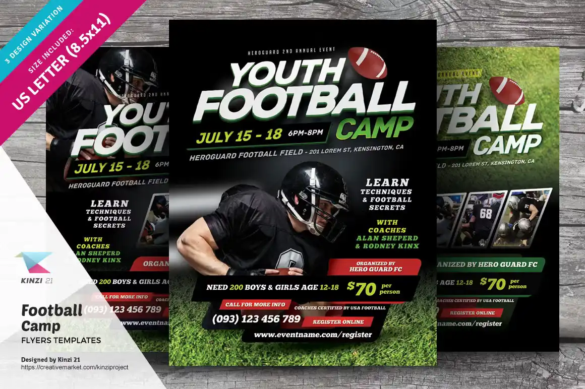 Youth football camp flyer