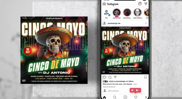 cinco de mayo party instagram flyer