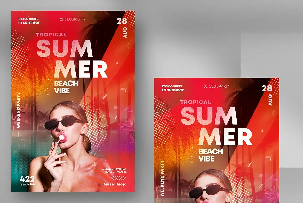 summer party flyer template