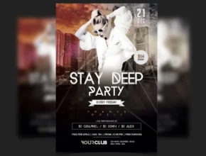 Free Stay Deep Party Flyer PSD Download